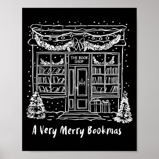 A Very Merry Bookmas Cozy Christmas Bookstore Holi Poster (Vorne)