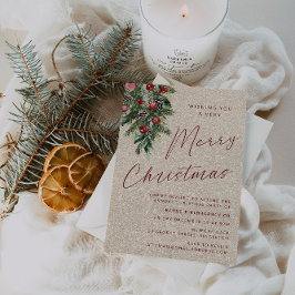 A Very Merry Christmas Party Modern Gold Einladung