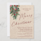 A Very Merry Christmas Party Modern Gold Einladung (Vorderseite)