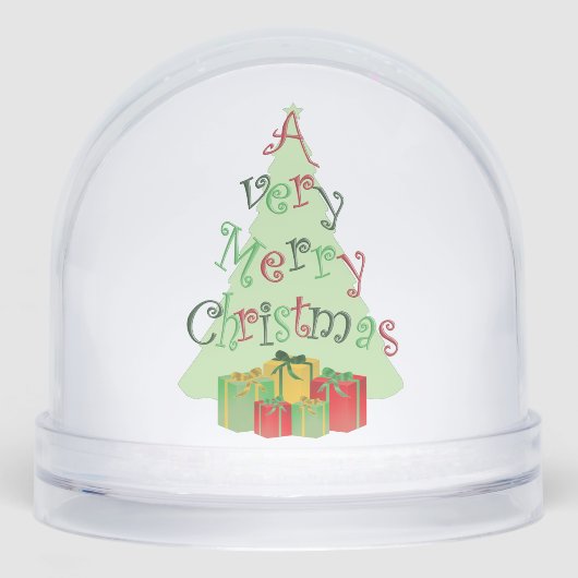 A Very Merry Christmas Tree and Gifts Schneekugeln (Vorderseite)