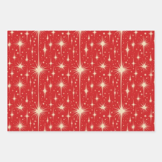 A Very Retro Merry & Bright Santas Geschenkpapier Set (Vorderseite 2)