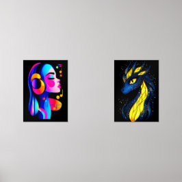 A vibrant and colorful profile of a person wearing bilderwand sets