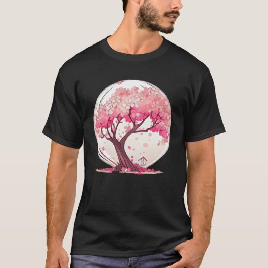 A Vibrant and Inspiring Cherry Blossom Sphere Tree T-Shirt (Vorderseite)