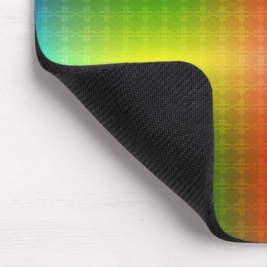 A vibrant mouse pad featuring a symmetrical rainbo mousepad (Ecke)