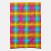 A vibrant, plaid-patterned fabric in rainbow color geschirrtuch (Vertikal)