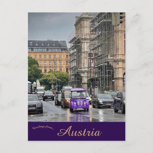 A View of Vienna Austria on a Rainy Day Postkarte (Vorderseite)
