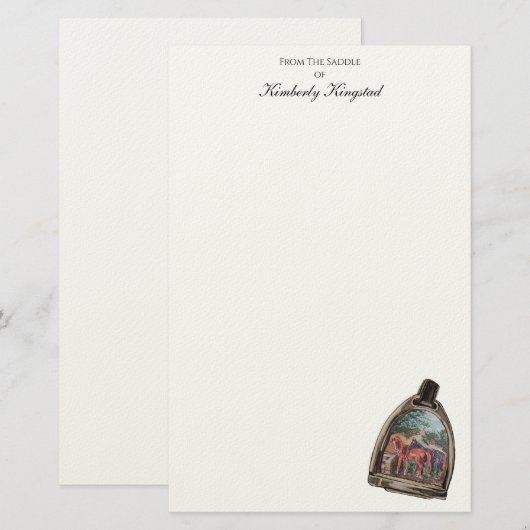 a view through a stirrup briefpapier (Vorne/Hinten)