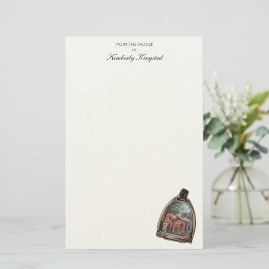 a view through a stirrup  briefpapier (Stehend Vorderseite)