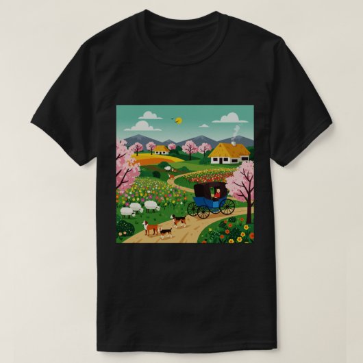 A village in the 19th century T-Shirt (Design vorne)