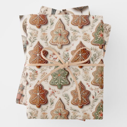 A Vintage Christmas Season Geschenkpapier Set (Beispiel)