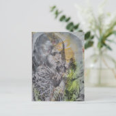 A Vintage Girl Catching Butterflies Postkarte (Stehend Vorderseite)