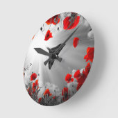 A Vulcan Poppy Red Runde Wanduhr (Winkel)