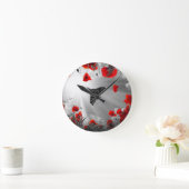 A Vulcan Poppy Red Runde Wanduhr (Zuhause)