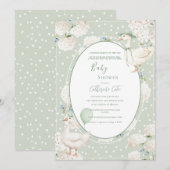 A Waddle Baby is on the Way Whimsical Baby Shower Einladung (Vorne/Hinten)