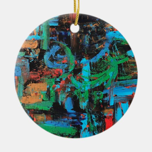 A Walk In The Forest-Hand Painted Abstract Art Keramik Ornament (Vorne)