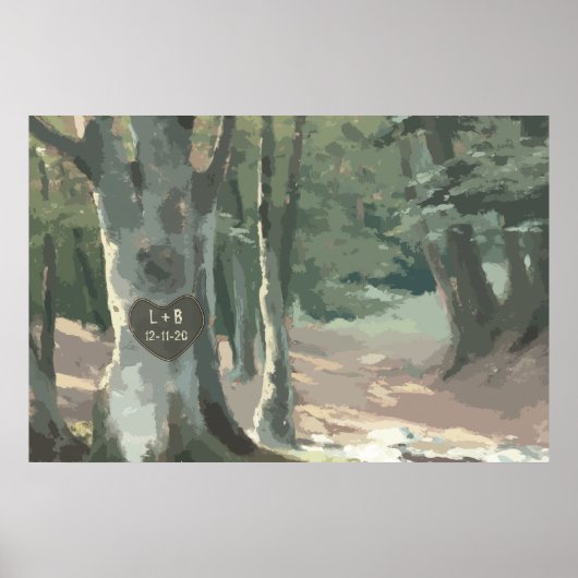 A Walk in the Woods: Personalized Tree Carving Poster (Vorne)
