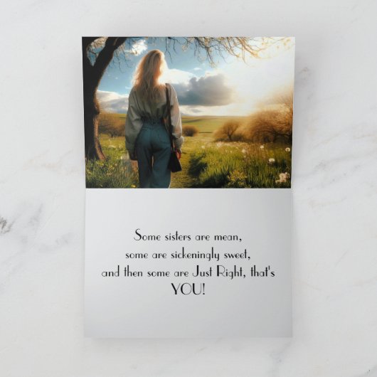 A WALK - SISTER BIRTHDAY CARD DANKESKARTE (Innenseite)