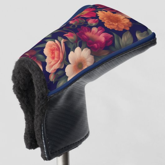 A wallpaper with a floral pattern golf headcover (3/4 Vorderseite)
