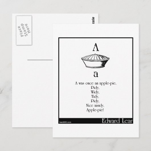 A war einmal ein Apfelkuchen Postkarte (Vorne/Hinten)