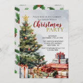 A Warm and Festive Watercolor Christmas Invitation Einladung (Vorne/Hinten)