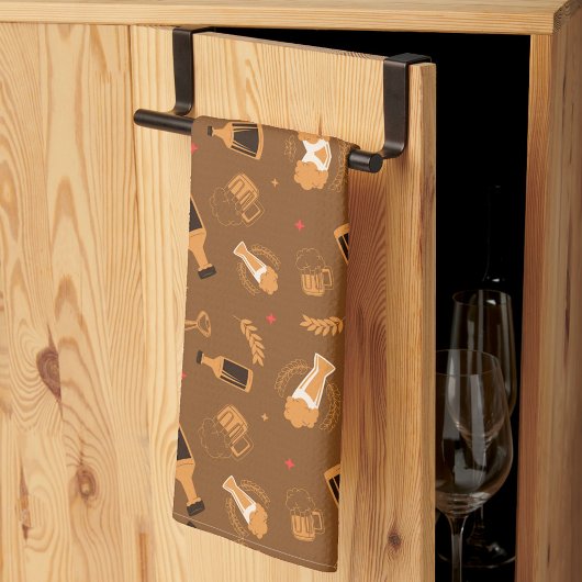 A warm brown blanket with a repeated pattern geschirrtuch