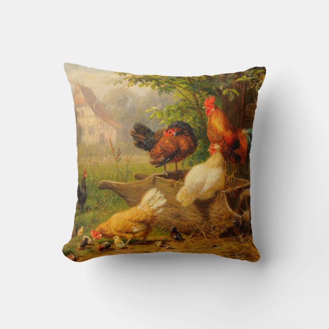 A Watchful Eye Carl Jutz 1916 Bauernhof Kissen (Vorderseite)