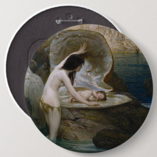 A Water Baby & Seaweed Bikini Nymph Siren Button