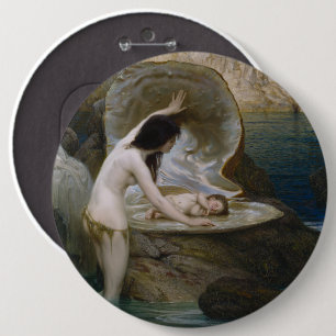 A Water Baby & Seaweed Bikini Nymph Siren Button