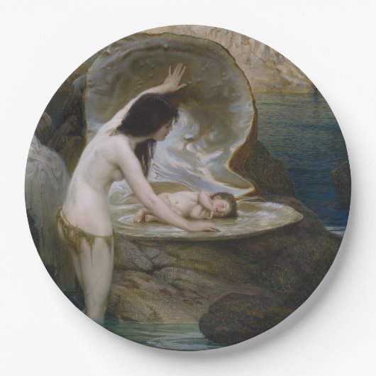 A Water Baby & Seaweed Bikini Nymph Siren Pappteller (Vorderseite)