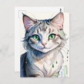 A Watercolor Cat Portrait Postkarte (Vorne/Hinten)