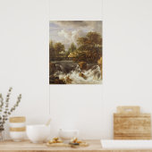 A Waterfall in a Rocky Landscape, c.1660-70 Poster (Küche)
