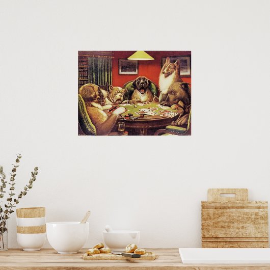 A Waterloo, Dogs Playing Poker, Poster (Küche)