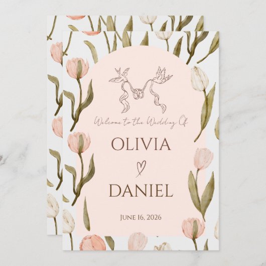 A wedding invitation with a dreamy, romantic touch (Vorne/Hinten)