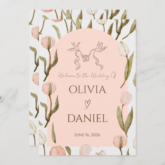 A wedding invitation with a dreamy, romantic touch (Vorne/Hinten)