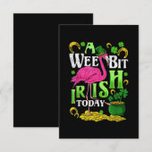 A Wee Bit Irish Heute St Patricks Day Flamingo Begleitkarte (Vorne/Hinten)