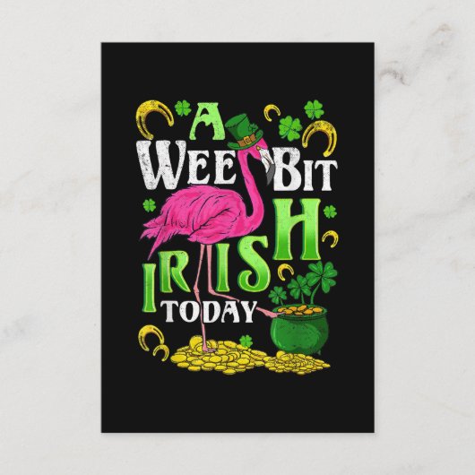 A Wee Bit Irish Heute St Patricks Day Flamingo Begleitkarte (Vorderseite)