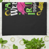 A Wee Bit Irish Heute St Patricks Day Flamingo Geschirrtuch (Gefaltet)