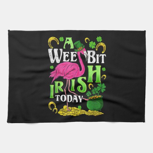 A Wee Bit Irish Heute St Patricks Day Flamingo Geschirrtuch (Horizontal)