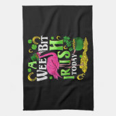 A Wee Bit Irish Heute St Patricks Day Flamingo Geschirrtuch (Vertikal)