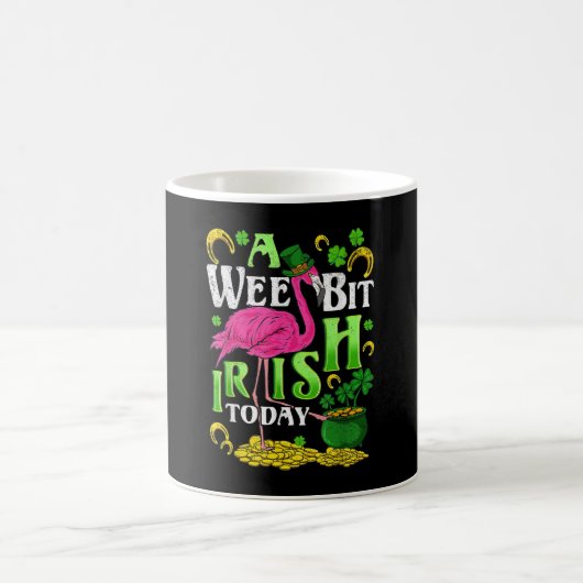A Wee Bit Irish Heute St Patricks Day Flamingo Kaffeetasse (Mittel)