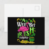A Wee Bit Irish Heute St Patricks Day Flamingo Postkarte (Vorne/Hinten)