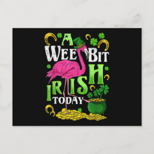 A Wee Bit Irish Heute St Patricks Day Flamingo Postkarte