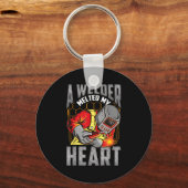 A Welder Melted My Heart Valentine Wife Girlfriend Schlüsselanhänger (Vorderseite)
