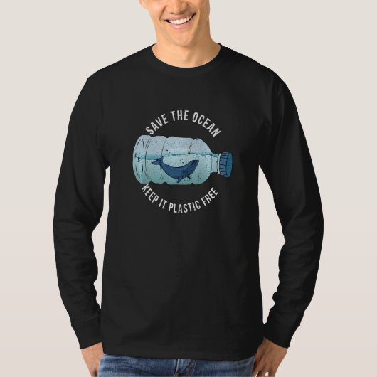 A Whale In A Bottle Save The Ocean Keep It Plastic T-Shirt (Vorderseite)