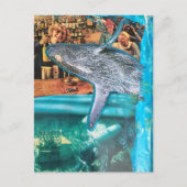 A Whale of a Time A Surreal Collage Postkarte (Vorderseite)