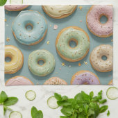 A Whimsical Pastel Donut Dream Geschirrtuch (Gefaltet)