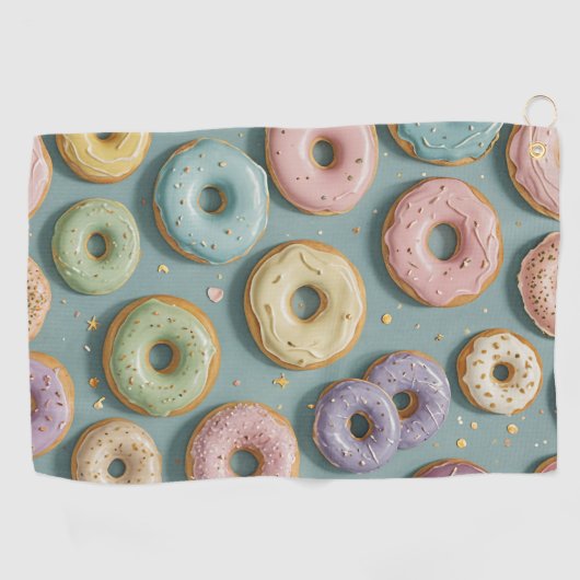 A Whimsical Pastel Donut Dream Golfhandtuch (Horizontal)
