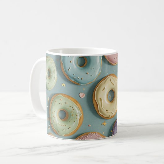 A Whimsical Pastel Donut Dream Kaffeetasse (Vorderseite Links)