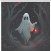 A white ghost holding a red lantern in a hamfores aufkleber (Vorderseite)