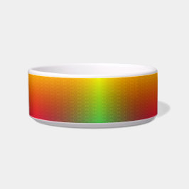 A white pet bowl with a gradient design napf